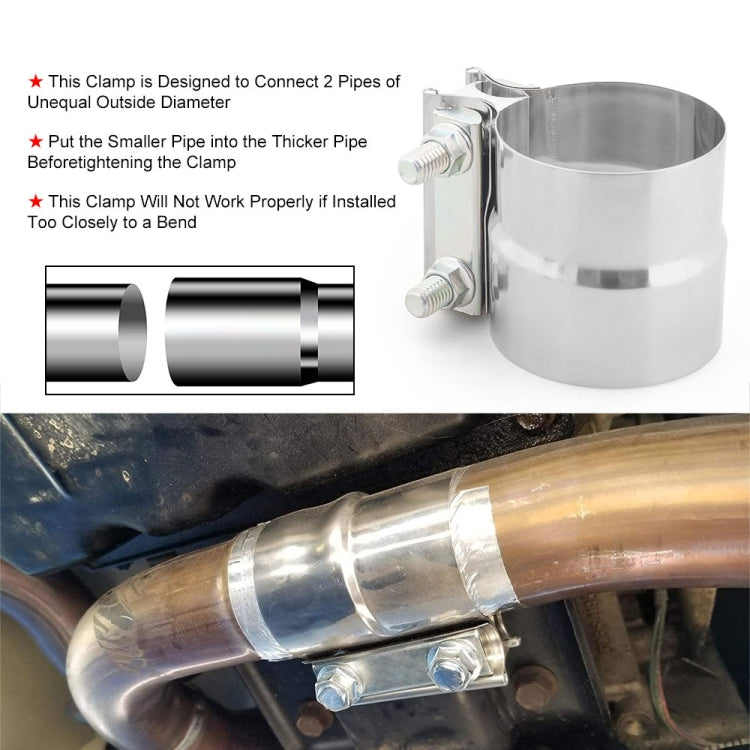 3 inch Car Turbo Exhaust Downpipe Stainless Steel Lap Joint Band Clamp - Booster Cable & Clip by PMC TechLife | Online Shopping South Africa | PMC TechLife | Buy Now Pay Later Mobicred