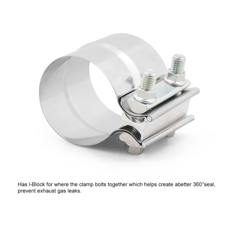 4 inch Car Turbo Exhaust Downpipe Stainless Steel Lap Joint Band Clamp - Booster Cable & Clip by PMC TechLife | Online Shopping South Africa | PMC TechLife | Buy Now Pay Later Mobicred