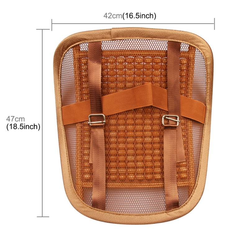 Universal Summer Ice Silk Mesh Breathable Cool Massage Waist Mat with Maple Wooden Bead for Car Family Office - Seat Accessories by PMC Jewellery | Online Shopping South Africa | PMC Jewellery | Buy Now Pay Later Mobicred