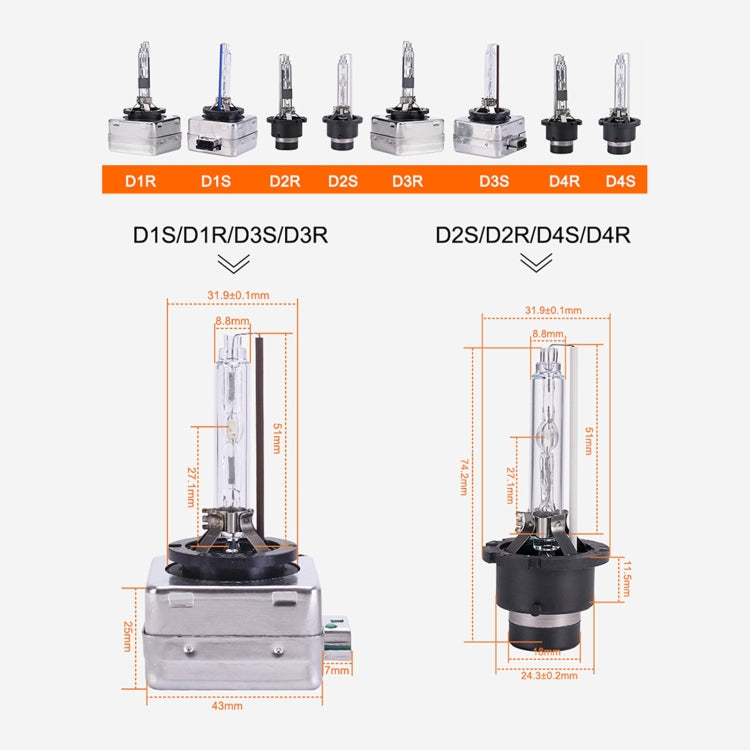 2 PCS D4S 35W 3800 LM 4300K HID Bulbs Xenon Lights Lamps, DC 12V(White Light) - free shipping - PMC TechLife - Order now!