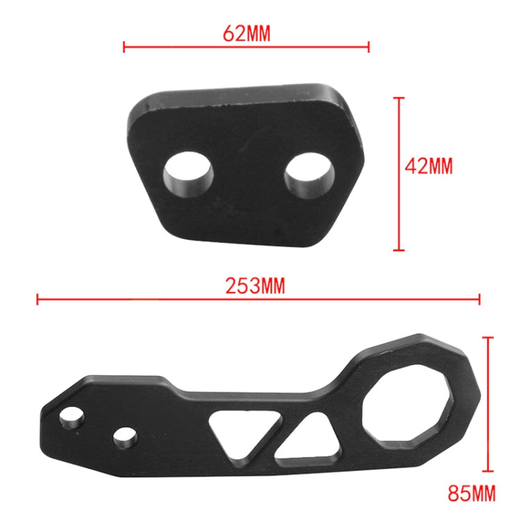 Aluminum Alloy Rear Tow Towing Hook Trailer Ring for Universal Car Auto with 2 x Screw Holes(Black) - free shipping - PMC TechLife - Order now!