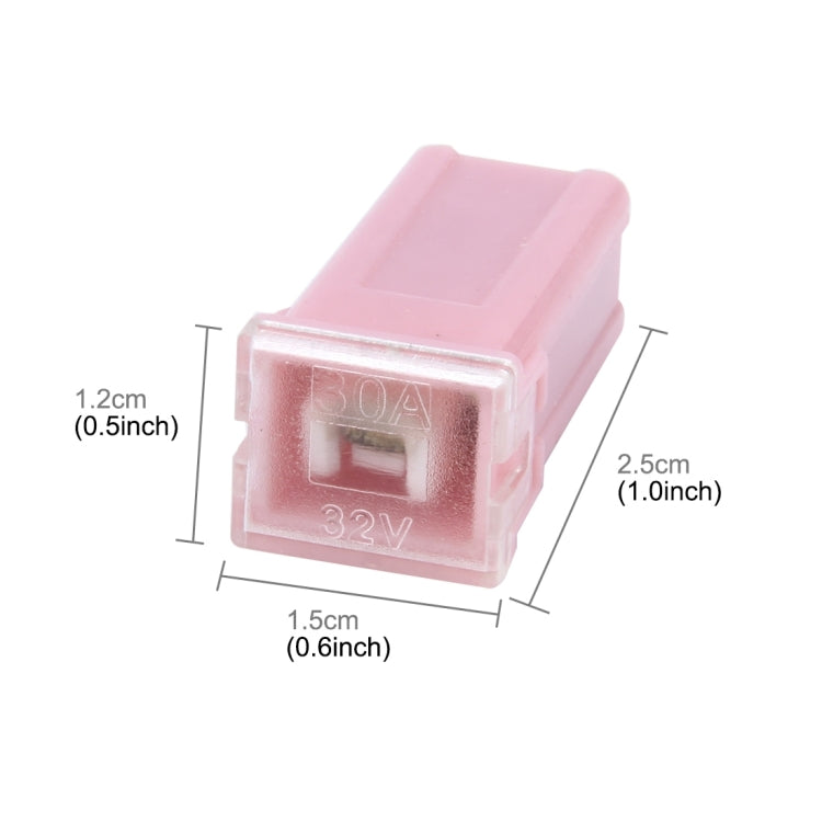 10 PCS Vehicle Car Plastic Shell Straight Female Terminal Push in Blade Cartridge PAL Fuse 30Amp 32V - Fuse by PMC TechLife | Online Shopping South Africa | PMC TechLife | Buy Now Pay Later Mobicred