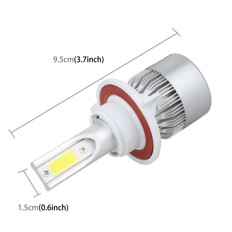 2 PCS  H13 18W 1800 LM 6000K IP68 Canbus Constant Current Car LED Headlight with 2 COB Lamps, DC 9-36V(White Light) - LED Headlamps by PMC TechLife | Online Shopping South Africa | PMC TechLife | Buy Now Pay Later Mobicred