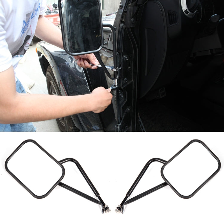 2 PCS Car Door Off Side View Mirror Rectangular Reversing Mirrors for Jeep Wrangler JL 2018 - Convex Mirror & Accessories by PMC TechLife | Online Shopping South Africa | PMC TechLife | Buy Now Pay Later Mobicred