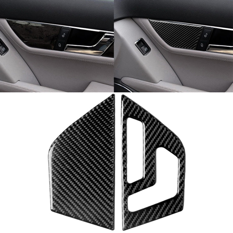 2 PCS Car Carbon Fiber Left Drive Seat Adjustment Panel Decorative Sticker for Mercedes-Benz W204 2007-2013 - free shipping - PMC Jewellery - Order now!