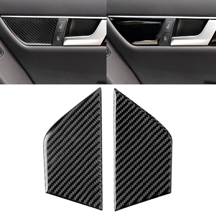 2 PCS Car Carbon Fiber Seat Adjustment Panel Decorative Sticker for Mercedes-Benz W204 2007-2013 - Car Interior Mouldings by PMC Jewellery | Online Shopping South Africa | PMC Jewellery | Buy Now Pay Later Mobicred