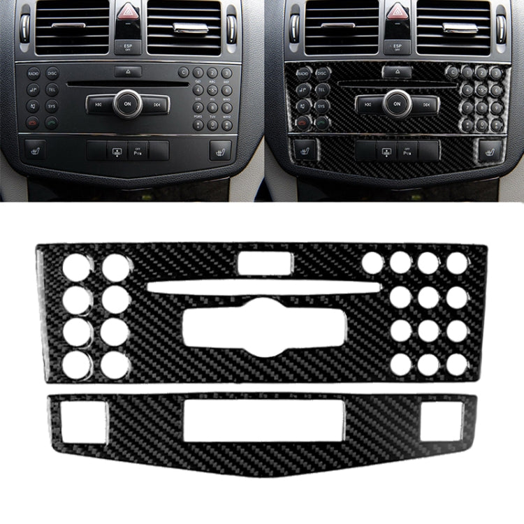 Car Carbon Fiber Center Console Panel Decorative Sticker for Mercedes-Benz W204 C Class 2007-2010 - Car Interior Mouldings by PMC TechLife | Online Shopping South Africa | PMC TechLife | Buy Now Pay Later Mobicred