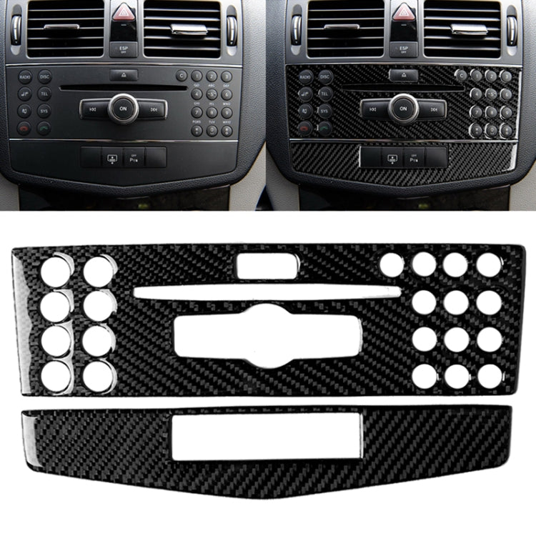 Car Carbon Fiber Center Console Panel Decorative Sticker for Mercedes-Benz W204 C Class 2007-2010 - free shipping - PMC TechLife - Order now!