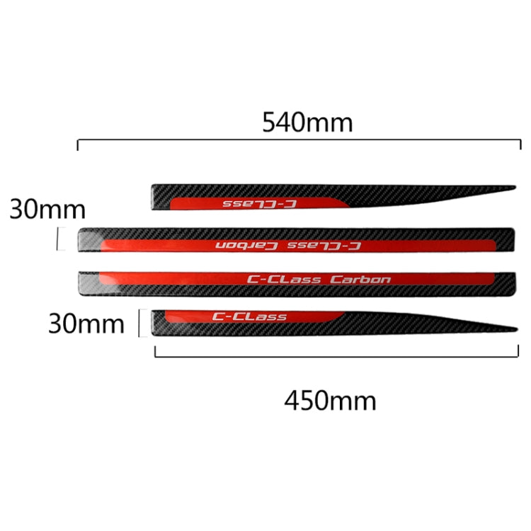 4 PCS Car Carbon Fiber Threshold Decorative Sticker for Mercedes-Benz W204 C Class 2007-2013 - Car Interior Mouldings by PMC TechLife | Online Shopping South Africa | PMC TechLife | Buy Now Pay Later Mobicred