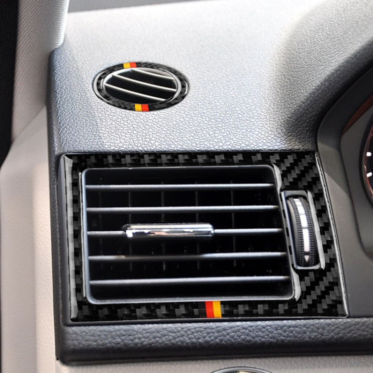 Car German Flag Carbon Fiber Air Outlet Ring + Intermediate Air Outlet + Side Air Outlet Panel Decorative Sticker for Mercedes-Benz W204 207-2010 - Car Interior Mouldings by PMC TechLife | Online Shopping South Africa | PMC TechLife | Buy Now Pay Later Mobicred