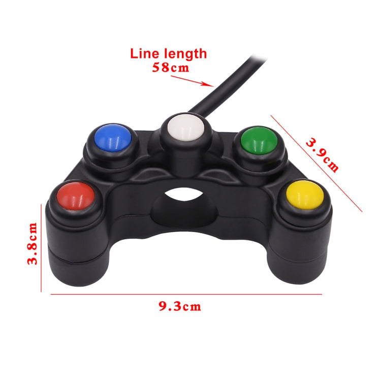 Motorcycle Headlight Auxiliary Light Horn Switches Aluminum Alloy Five-position Faucet Switches with Light - free shipping - PMC TechLife - Order now!