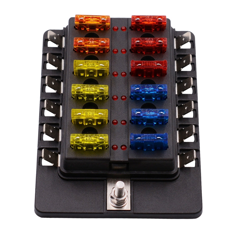 1 in 12 Out Fuse Box PC Terminal Block Fuse Holder Kits with LED Warning Indicator for Auto Car Truck Boat - Fuse by PMC TechLife | Online Shopping South Africa | PMC TechLife | Buy Now Pay Later Mobicred