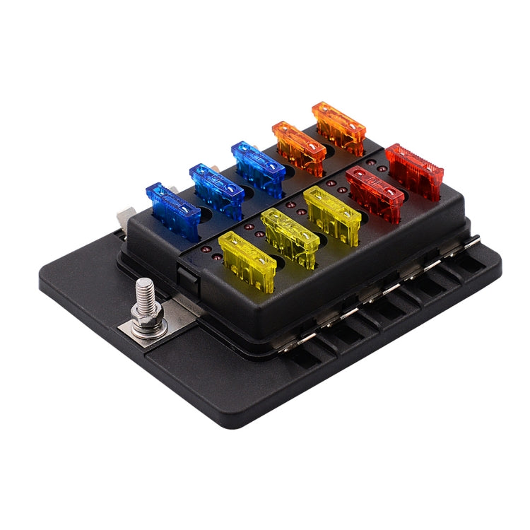 1 in 10 Out Fuse Box PC Terminal Block Fuse Holder Kits with LED Warning Indicator for Auto Car Truck Boat - Fuse by PMC TechLife | Online Shopping South Africa | PMC TechLife | Buy Now Pay Later Mobicred