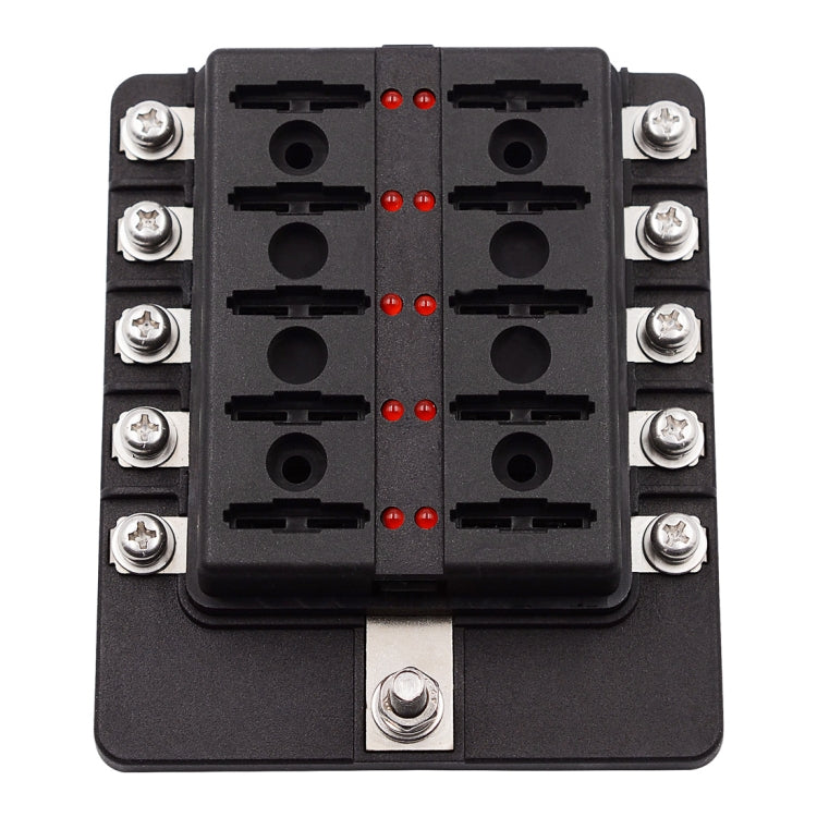 1 in 10 Out Fuse Box Screw Terminal Section Fuse Holder Kits with LED Warning Indicator for Auto Car Truck Boat - Fuse by PMC TechLife | Online Shopping South Africa | PMC TechLife | Buy Now Pay Later Mobicred