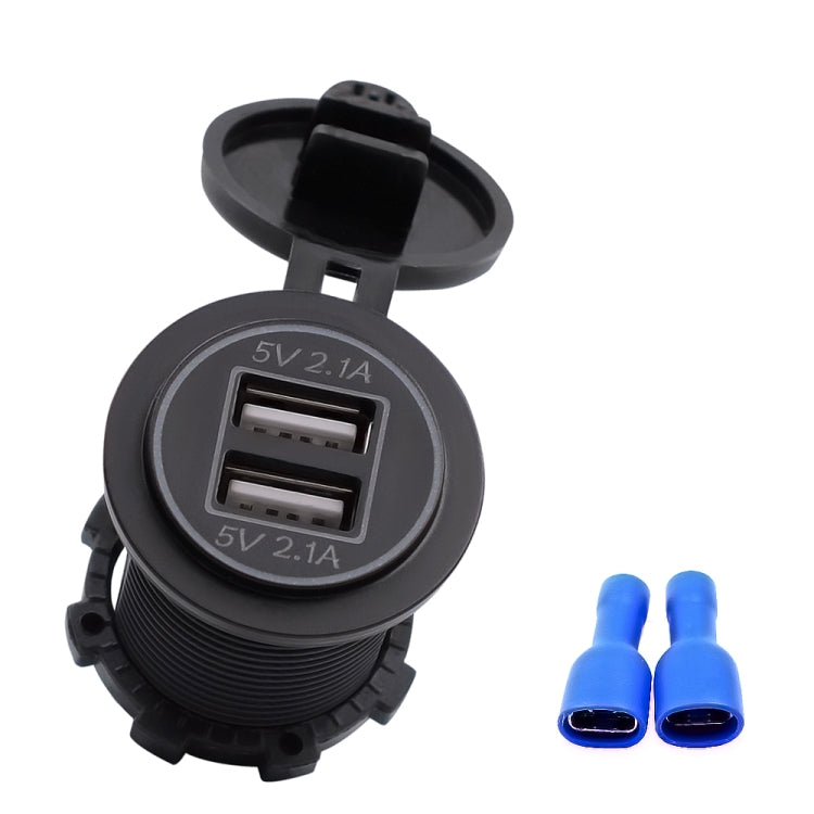 Universal Car Charger 2 Port Power Socket Power Dual USB Charger 5V 4.2A IP66 with Aperture(Red Light) - DIY Modified Charger by PMC TechLife | Online Shopping South Africa | PMC TechLife | Buy Now Pay Later Mobicred