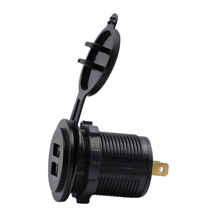 Universal Car Charger 2 Port Power Socket Power Dual USB Charger 5V 4.2A IP66 with Aperture(Red Light) - DIY Modified Charger by PMC TechLife | Online Shopping South Africa | PMC TechLife | Buy Now Pay Later Mobicred