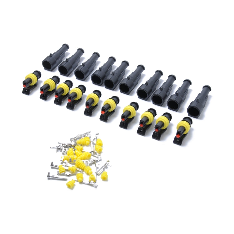 10 Sets 1 Pin Way Sealed Waterproof Electrical Wire Connector Plug Terminal Car Auto Set - Booster Cable & Clip by PMC TechLife | Online Shopping South Africa | PMC TechLife | Buy Now Pay Later Mobicred
