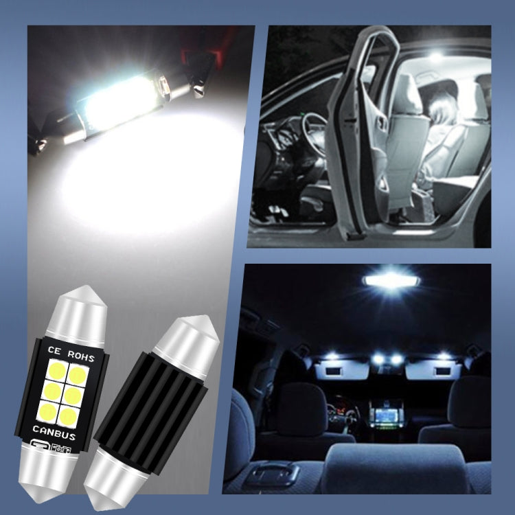 2 PCS 39mm DC12V-24V 3W 6000K 660LM 6LEDs SMD-3030 Car Reading Lamp / License Plate Light - free shipping - PMC TechLife - Order now!