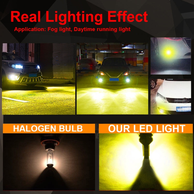 2 PCS 9006 DC12V-24V / 12W / 3000K / 800LM 12LEDs SMD-3030 Car LED Fog Light (Yellow Light) - Fog / Driving Lights by PMC TechLife | Online Shopping South Africa | PMC TechLife | Buy Now Pay Later Mobicred