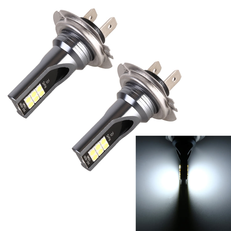 2 PCS H7 DC12V-24V / 12W / 3000K / 800LM 12LEDs SMD-3030 Car LED Fog Light (White Light) - free shipping - PMC TechLife - Order now!