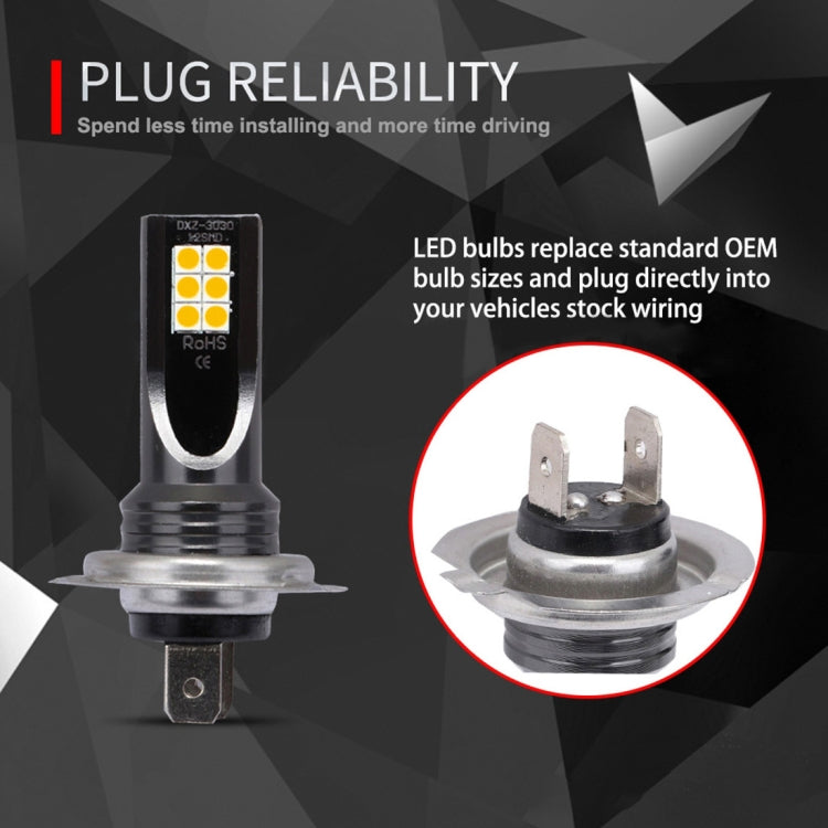 2 PCS H7 DC12V-24V / 12W / 3000K / 800LM 12LEDs SMD-3030 Car LED Fog Light (Yellow Light) - free shipping - PMC TechLife - Order now!