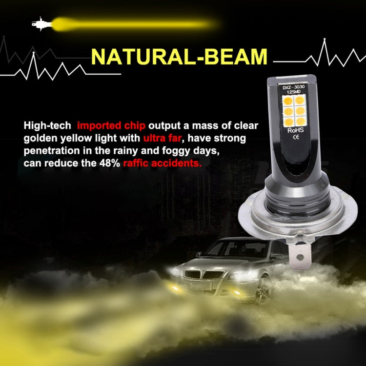 2 PCS H7 DC12V-24V / 12W / 3000K / 800LM 12LEDs SMD-3030 Car LED Fog Light (Yellow Light) - free shipping - PMC TechLife - Order now!