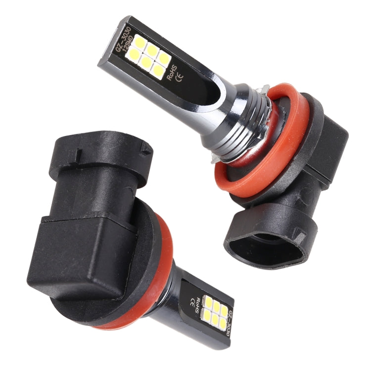 2 PCS H11 / H8 DC12V-24V / 12W / 3000K / 800LM 12LEDs SMD-3030 Car LED Fog Light (White Light) - Fog / Driving Lights by PMC TechLife | Online Shopping South Africa | PMC TechLife | Buy Now Pay Later Mobicred