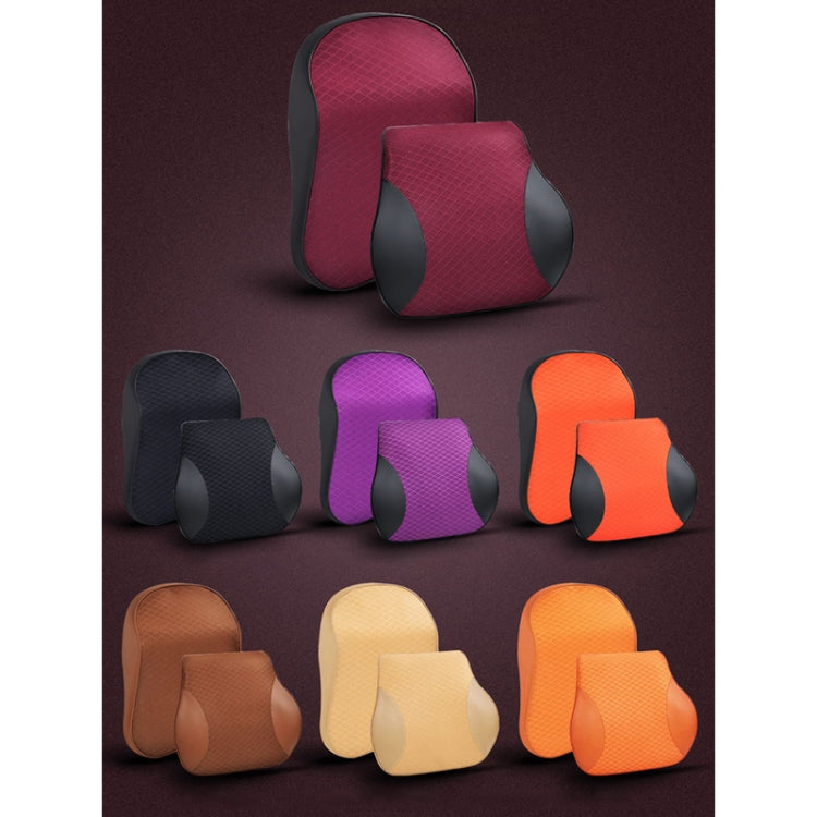 Four Seasons Breathable Memory Foam Car Neck Pillow Polyester Headrest (Red) - Seat Accessories by PMC TechLife | Online Shopping South Africa | PMC TechLife | Buy Now Pay Later Mobicred