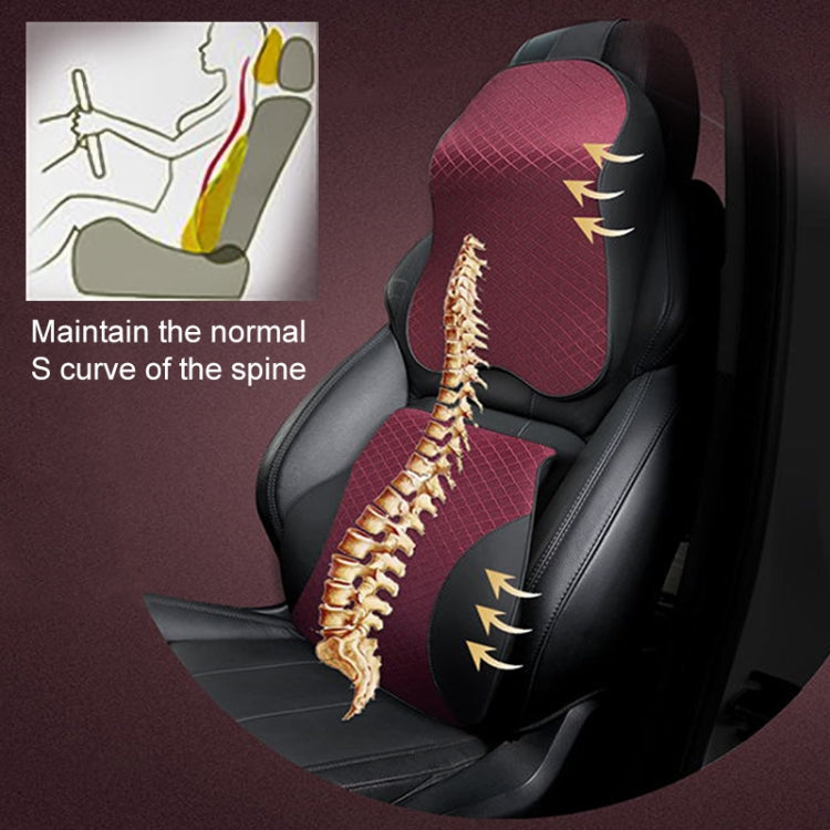 Four Seasons Breathable Memory Foam Car Lumbar Pillow Polyester Pillow (Black) - Seat Accessories by PMC TechLife | Online Shopping South Africa | PMC TechLife | Buy Now Pay Later Mobicred