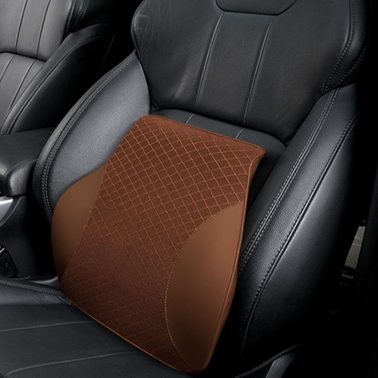 Four Seasons Breathable Memory Foam Car Lumbar Pillow Polyester Pillow (Coffee) - Seat Accessories by PMC TechLife | Online Shopping South Africa | PMC TechLife | Buy Now Pay Later Mobicred