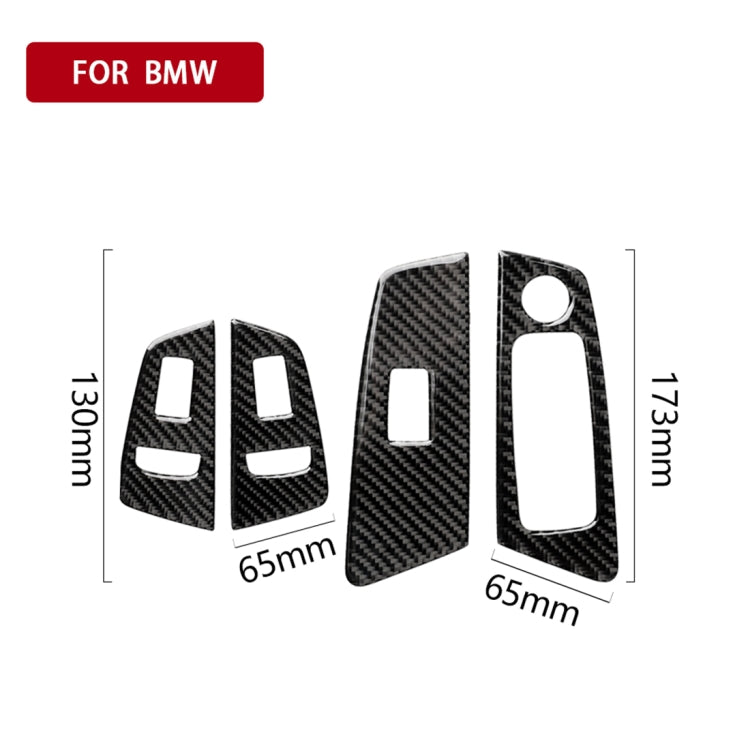 Car Carbon Fiber Door Window Lift Panel Decorative Sticker for BMW 5 Series G38 528Li / 530Li / 540Li 2018, Left Drive - Car Interior Mouldings by PMC TechLife | Online Shopping South Africa | PMC TechLife | Buy Now Pay Later Mobicred