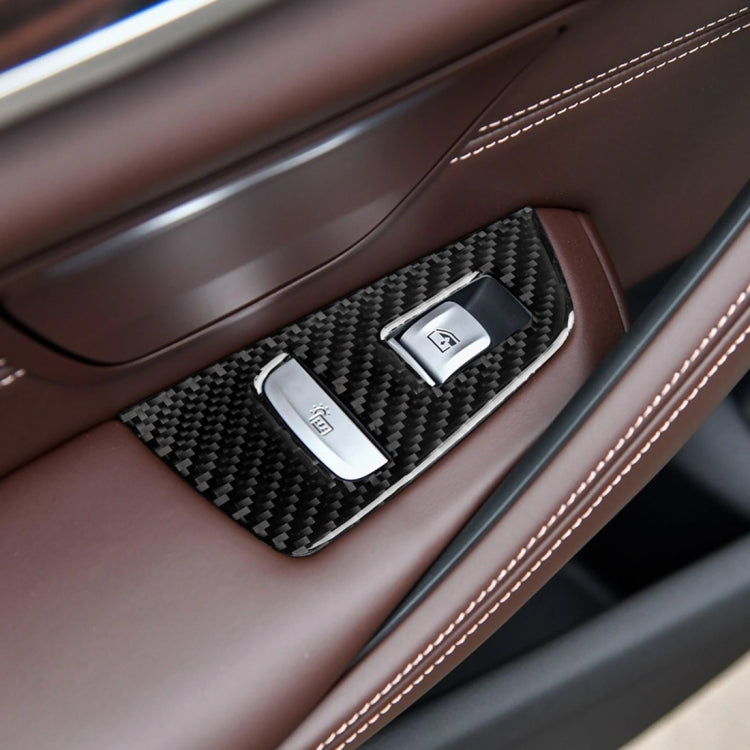 Car Carbon Fiber Door Window Lift Panel Decorative Sticker for BMW 5 Series G38 528Li / 530Li / 540Li 2018, Left Drive - Car Interior Mouldings by PMC TechLife | Online Shopping South Africa | PMC TechLife | Buy Now Pay Later Mobicred