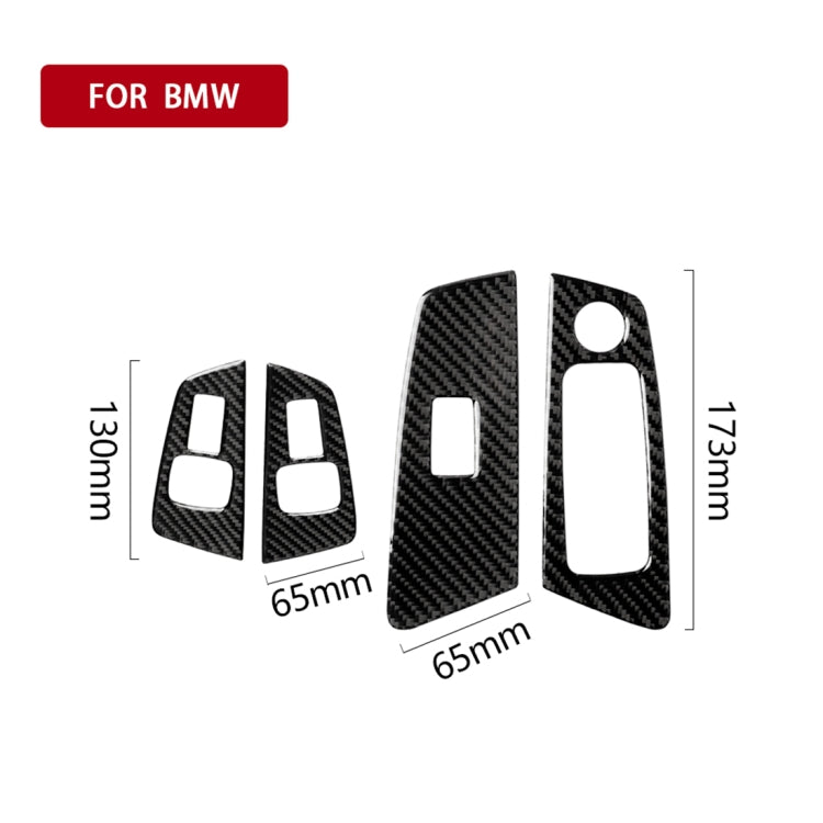 Car Carbon Fiber Door Window Lift Panel Decorative Sticker for BMW 5 Series G38 528Li / 530Li / 540Li 2018, Left Drive - Car Interior Mouldings by PMC TechLife | Online Shopping South Africa | PMC TechLife | Buy Now Pay Later Mobicred