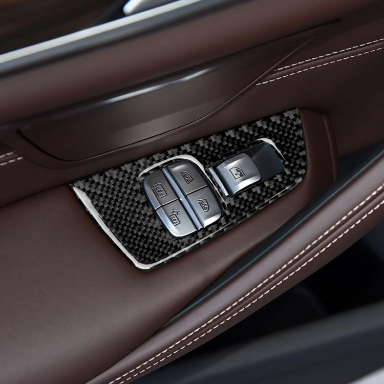 Car Carbon Fiber Door Window Lift Panel Decorative Sticker for BMW 5 Series G38 528Li / 530Li / 540Li 2018, Left Drive - Car Interior Mouldings by PMC TechLife | Online Shopping South Africa | PMC TechLife | Buy Now Pay Later Mobicred