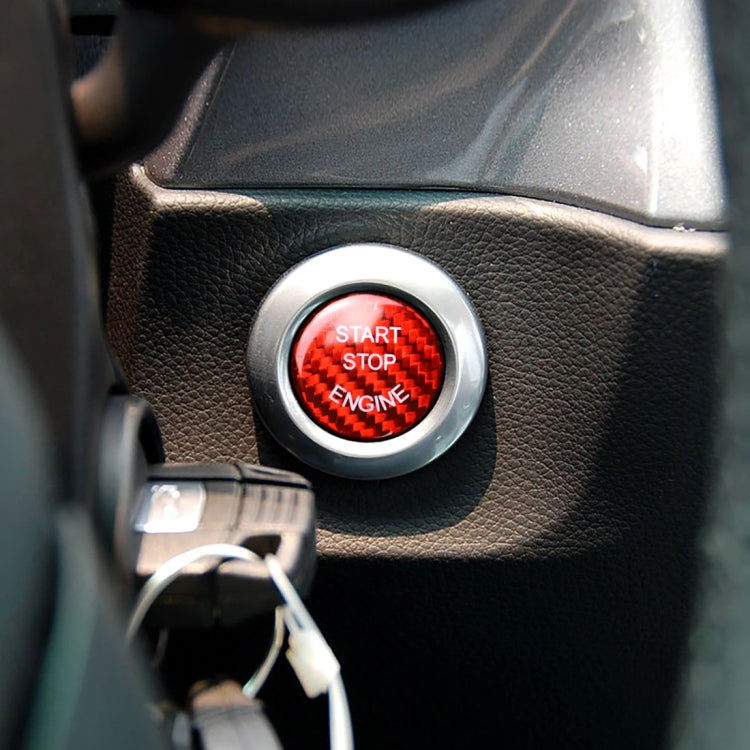 Car Engine Start Key Push Button Cover Trim Carbon Fiber Sticker Decoration for BMW F / G Chassis (Red) - Decoration Rings by PMC TechLife | Online Shopping South Africa | PMC TechLife