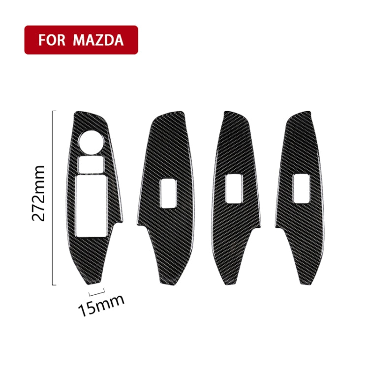 Car Carbon Fiber Left Drive Window Lift Panel Decorative Sticker for Mazda Axela 2014 / 2017-2018 - Car Interior Mouldings by PMC TechLife | Online Shopping South Africa | PMC TechLife | Buy Now Pay Later Mobicred