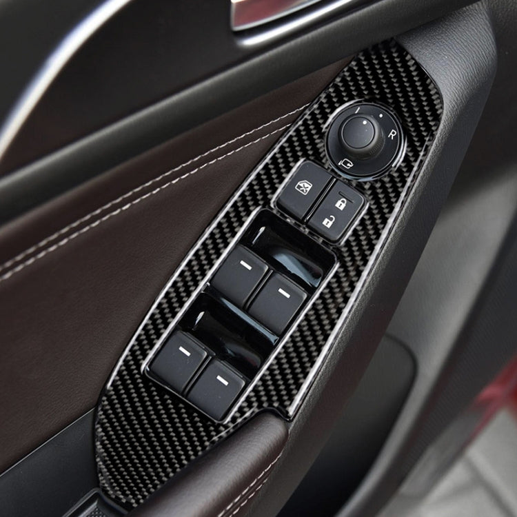 Car Carbon Fiber Left Drive Window Lift Panel Decorative Sticker for Mazda Axela 2014 / 2017-2018 - Car Interior Mouldings by PMC TechLife | Online Shopping South Africa | PMC TechLife | Buy Now Pay Later Mobicred