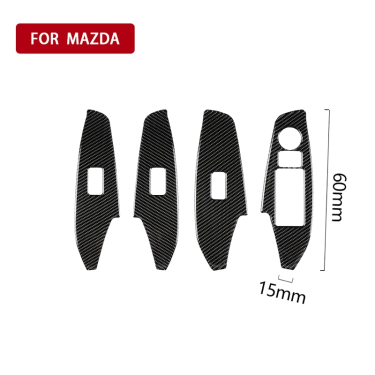 Car Carbon Fiber Right Drive Window Lift Panel Decorative Sticker for Mazda Axela 2014 / 2017-2018 - Car Interior Mouldings by PMC TechLife | Online Shopping South Africa | PMC TechLife | Buy Now Pay Later Mobicred