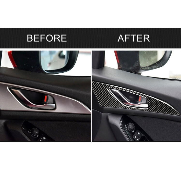 2 PCS Car Carbon Fiber Door Inner Handle Outer Frame Decorative Sticker for Mazda Axela 2014 / 2017-2018 - Car Interior Mouldings by PMC TechLife | Online Shopping South Africa | PMC TechLife | Buy Now Pay Later Mobicred