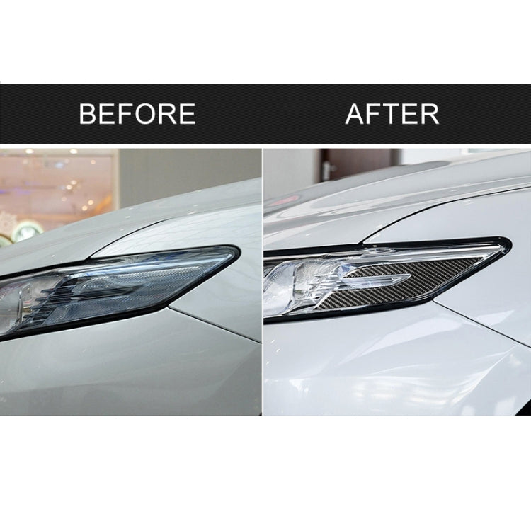 2 PCS Car Carbon Fiber Headlight Decorative Sticker for Toyota Eighth Generation Camry 2018-2019 - free shipping - PMC TechLife - Order now!