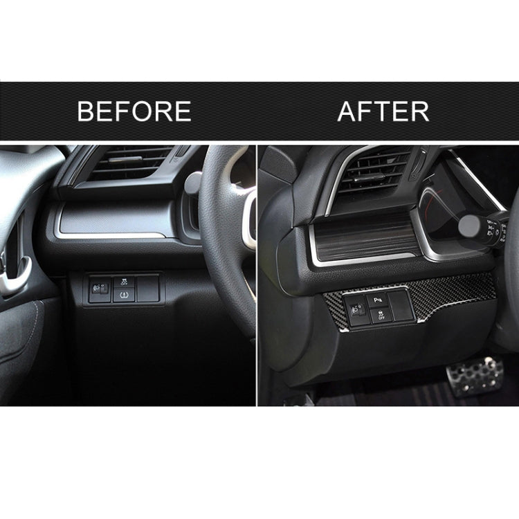 Car Carbon Fiber Headlight Switch Panel Decorative Sticker for Honda Tenth Generation Civic 2016-2019, Left Drive - free shipping - PMC TechLife - Order now!