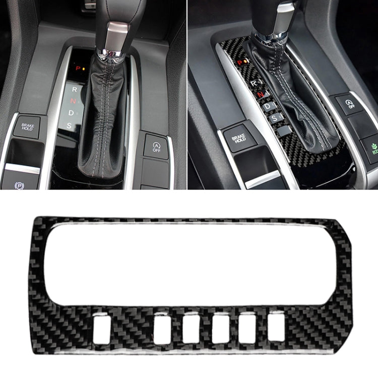 Car Carbon Fiber Gear Position Button Frame Decorative Sticker for Honda Tenth Generation Civic 2016-2019, Left Drive - Car Interior Mouldings by PMC TechLife | Online Shopping South Africa | PMC TechLife | Buy Now Pay Later Mobicred