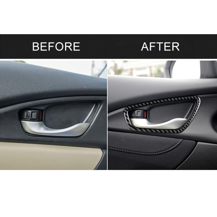 4 PCS Car Carbon Fiber Door Inner Wrist Frame Decorative Sticker for Honda Tenth Generation Civic 2016-2019 - Car Interior Mouldings by PMC TechLife | Online Shopping South Africa | PMC TechLife | Buy Now Pay Later Mobicred