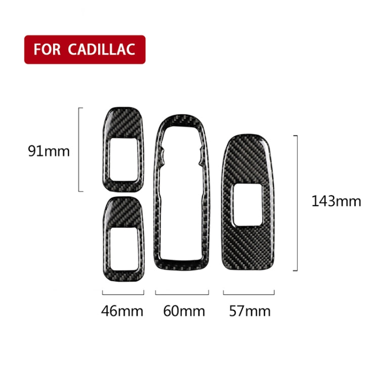 Car Carbon Fiber Door Window Lift Panel Decorative Sticker for Cadillac XT5 2016-2017 - Car Interior Mouldings by PMC TechLife | Online Shopping South Africa | PMC TechLife | Buy Now Pay Later Mobicred