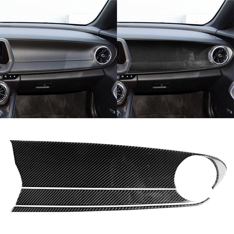3 in 1 Car Carbon Fiber Front Passenger Central Control Panel Decorative Sticker for Chevrolet Camaro 2017-2019, Left Drive - Car Interior Mouldings by PMC TechLife | Online Shopping South Africa | PMC TechLife | Buy Now Pay Later Mobicred