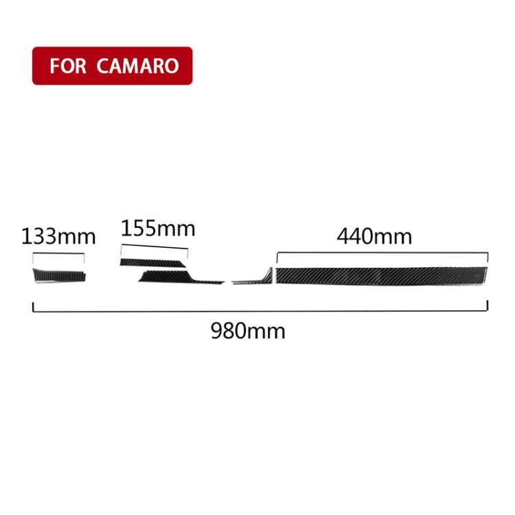 5 in 1 Car Carbon Fiber Central Console Decorative Sticker for Chevrolet Camaro 2017-2019, Left Drive - Car Interior Mouldings by PMC TechLife | Online Shopping South Africa | PMC TechLife | Buy Now Pay Later Mobicred