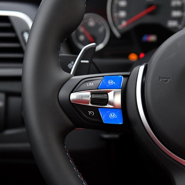 Sports Steering Wheel M1+M2 Fashion Button Switch Trim Cover for BMW F30 F34 F15 F16 2014-2018(Blue) - Steering Wheel Accessories by PMC TechLife | Online Shopping South Africa | PMC TechLife | Buy Now Pay Later Mobicred