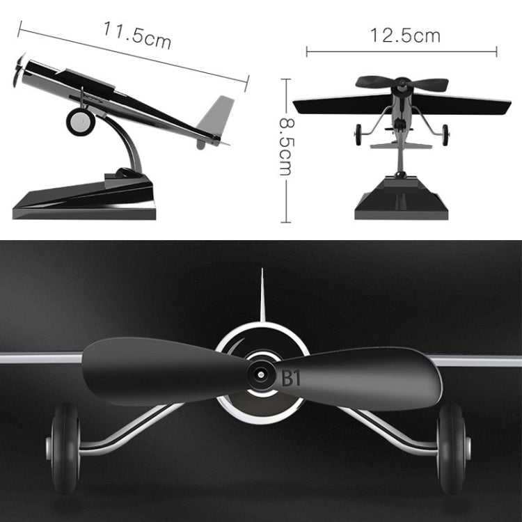 Car Interior Decoration Accessories Aircraft Model Ornaments Propeller Rotating Solar Energy Ornament (Silver) - Ornaments by PMC TechLife | Online Shopping South Africa | PMC TechLife | Buy Now Pay Later Mobicred