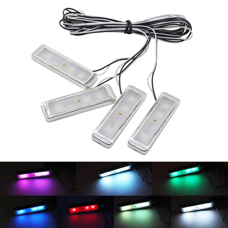 4 PCS Universal Car Colorful LED Inner Handle Light Atmosphere Lights Decorative Lamp DC12V / 0.5W Cable Length: 70cm (Colour) - free shipping - PMC TechLife - Order now!