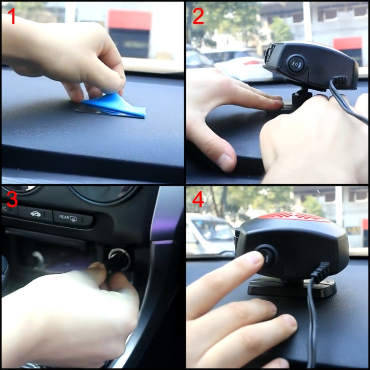 Car Portable Heater Hot Cool Fan Windscreen Window Demister Defroster DC 24V (Red) - Heating & Fans by PMC TechLife | Online Shopping South Africa | PMC TechLife | Buy Now Pay Later Mobicred